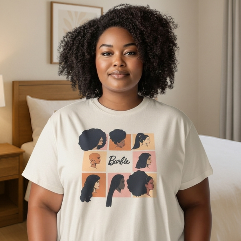 BARBIE by Mattel Hybrid Medium Tan African American Hairstyle Graphic T-shirt